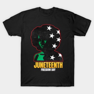 Afro American Female With Stras Freedom Day Juneteenth T-Shirt